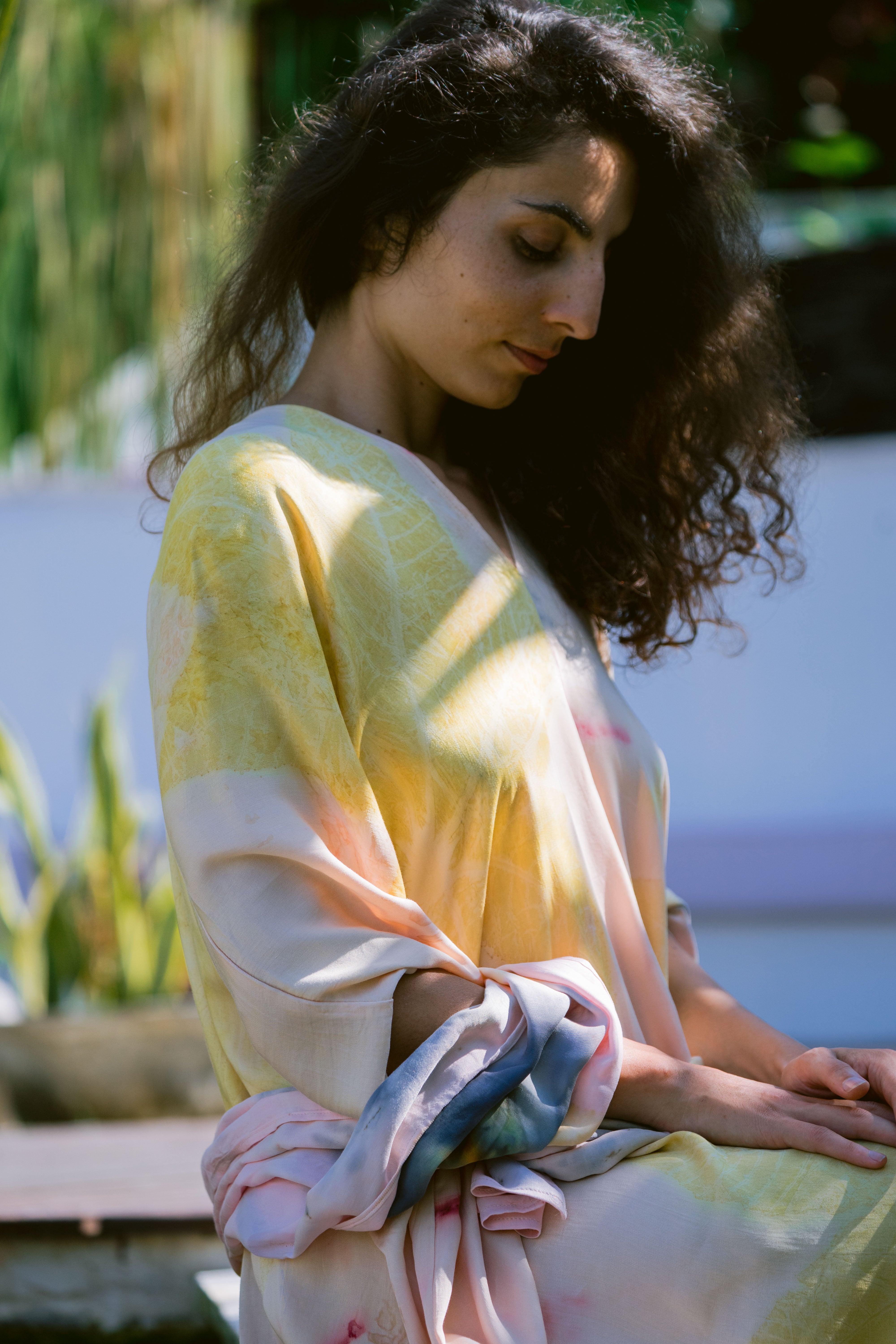 The Parvati – Dusty Pink, Red & Yellow  Eco Vero Friendly Print Dress